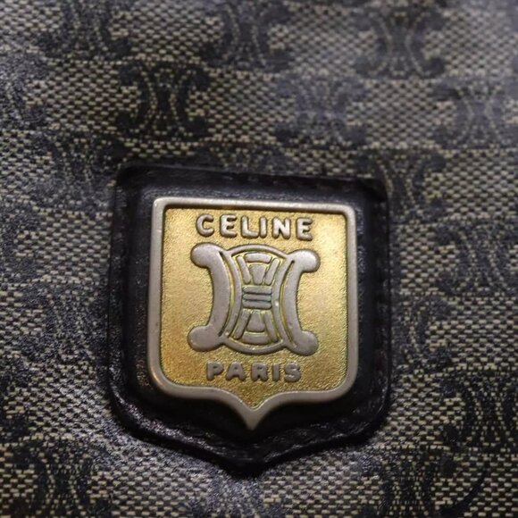 CELINE Macadam Canvas Shoulder Bag Black Auth - Picture 6 of 16